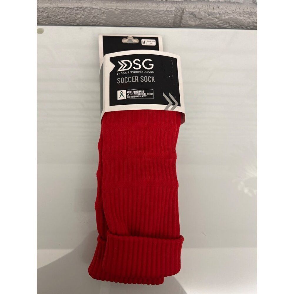 Dick’s Red Soccer Sock Size M (Shoe Size 4-Unisex
